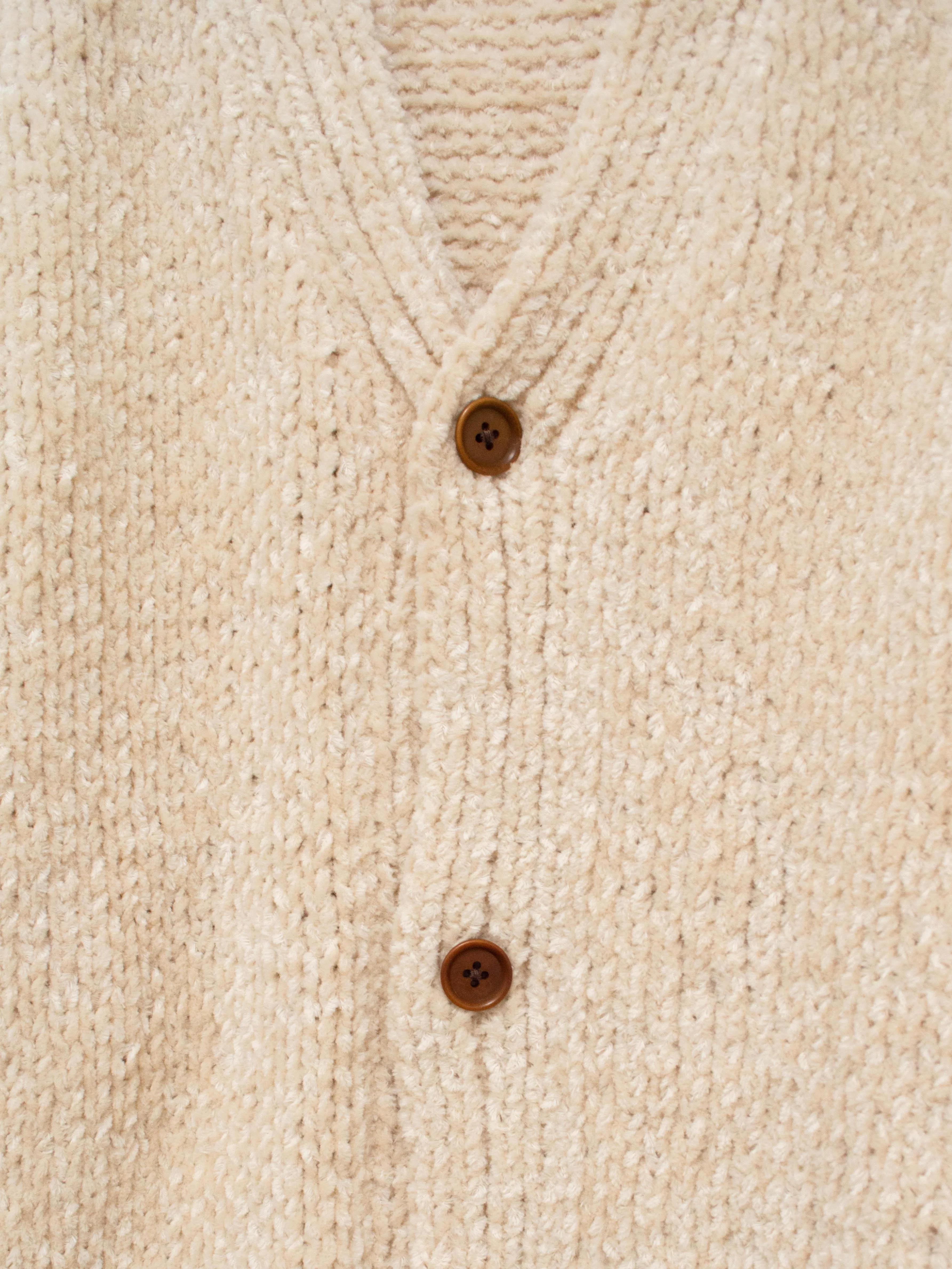 Hand Dyed Cotton Mole Yarn Cardigan - Natural