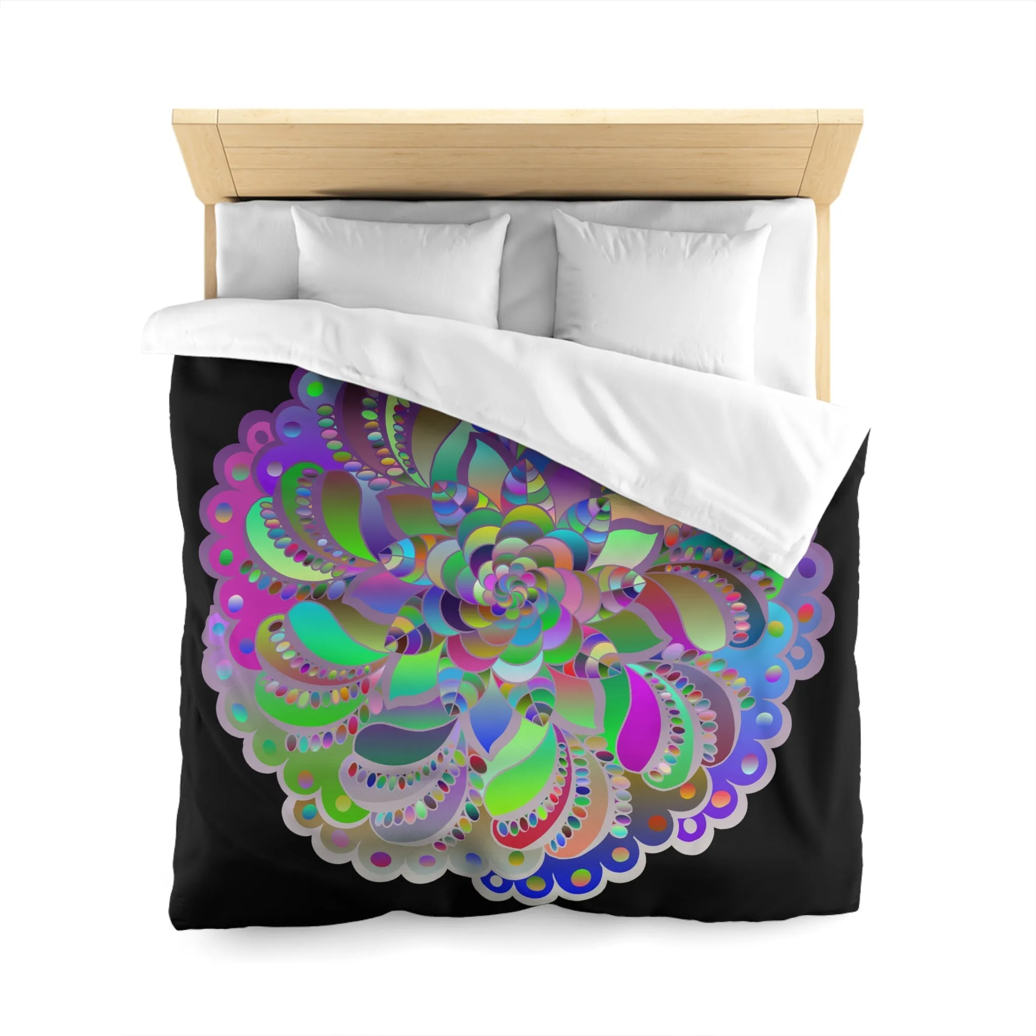 Handmade Mandala Art Microfiber Duvet Cover - Colorful Design