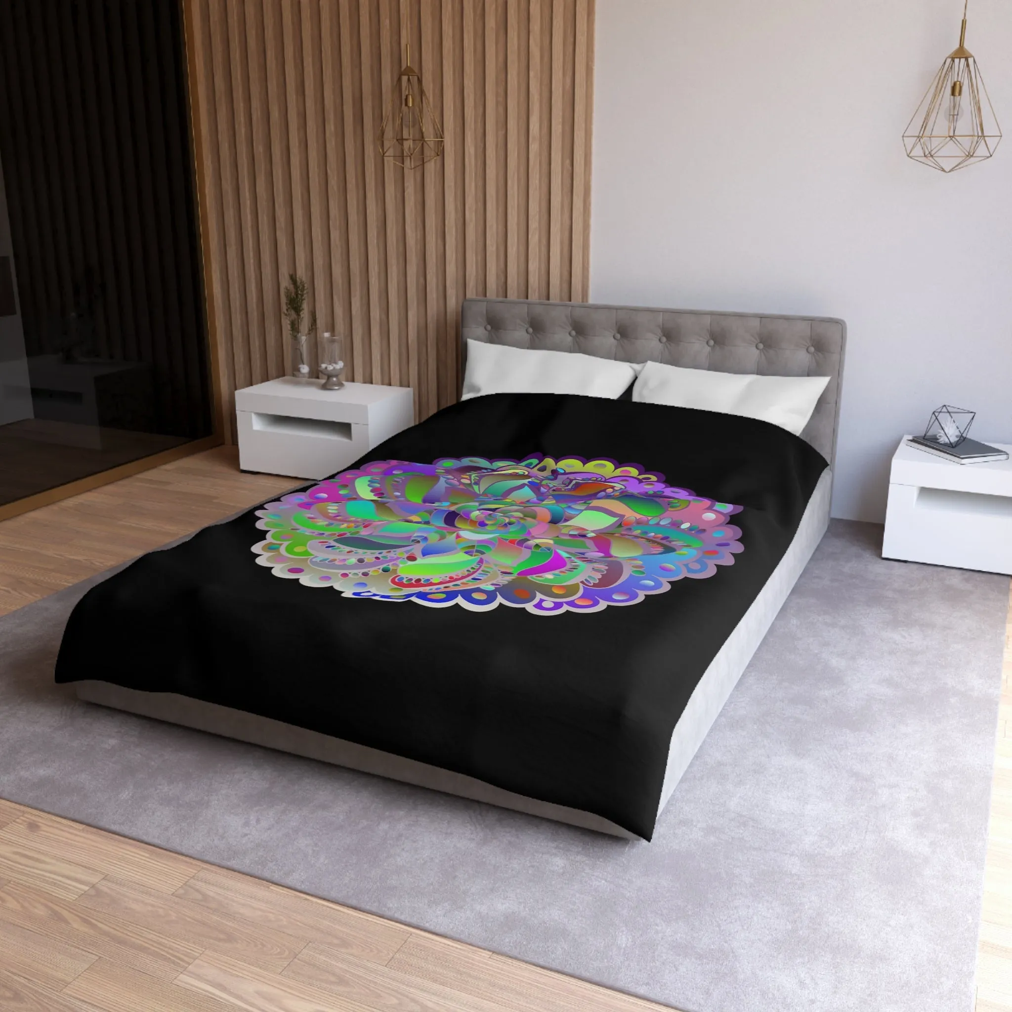 Handmade Mandala Art Microfiber Duvet Cover - Colorful Design