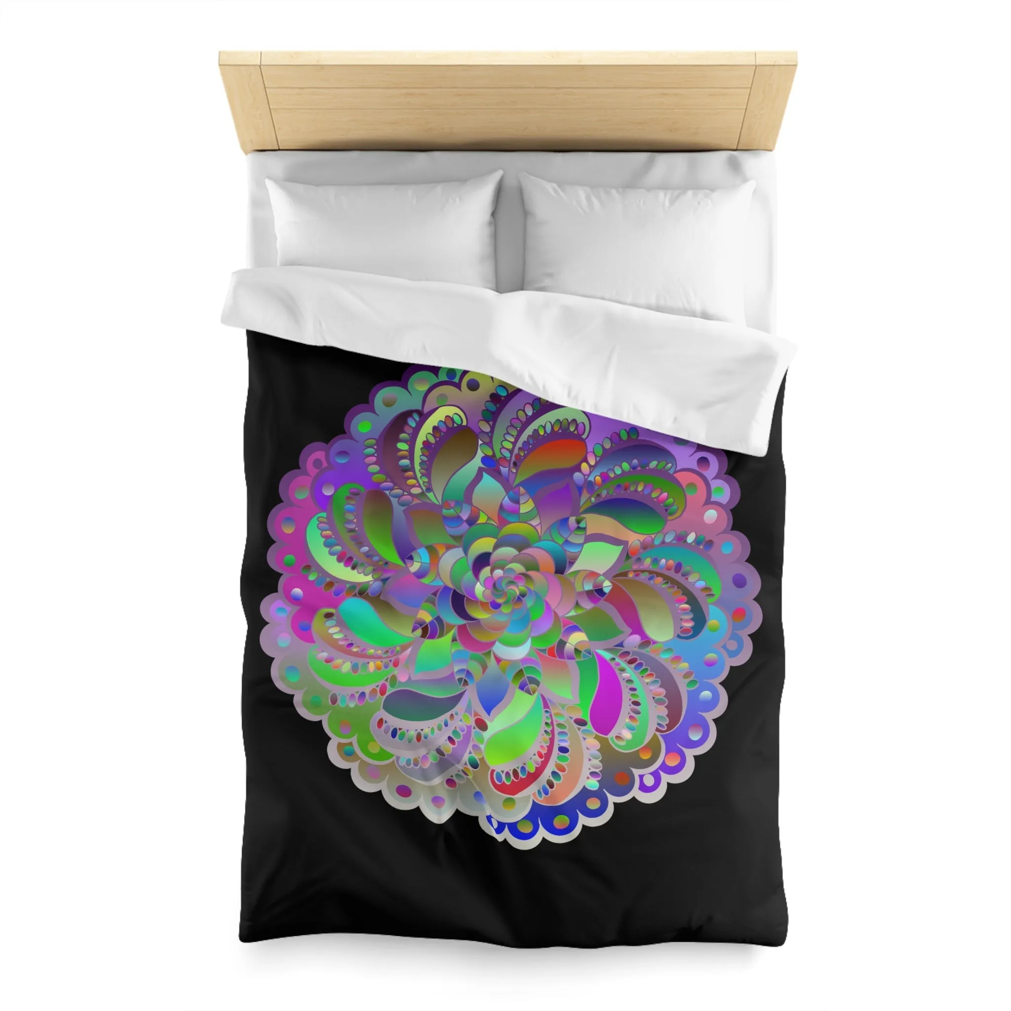 Handmade Mandala Art Microfiber Duvet Cover - Colorful Design