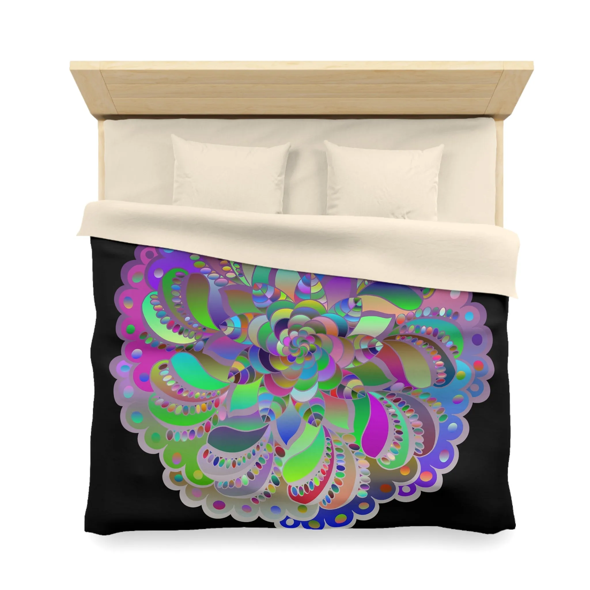 Handmade Mandala Art Microfiber Duvet Cover - Colorful Design