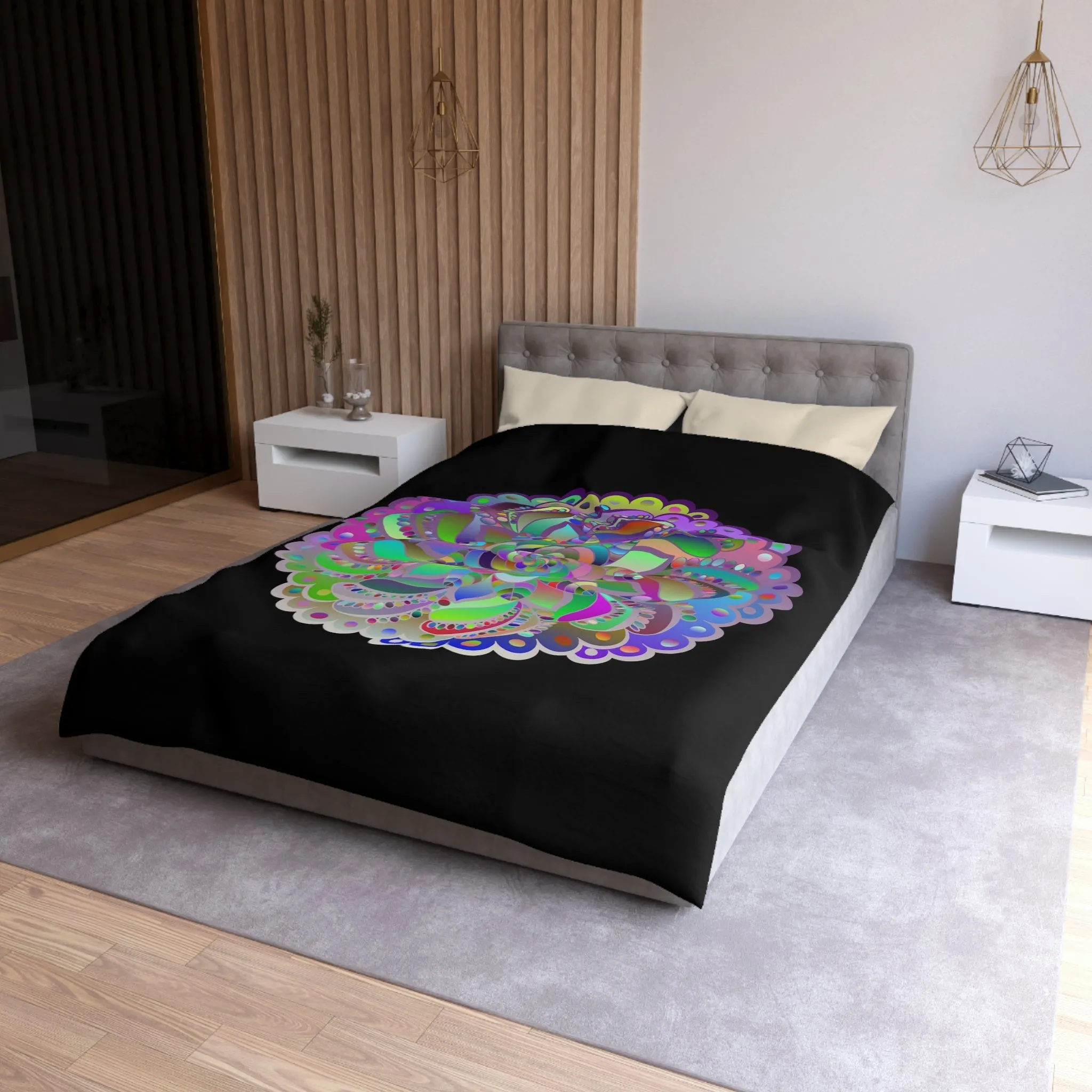 Handmade Mandala Art Microfiber Duvet Cover - Colorful Design