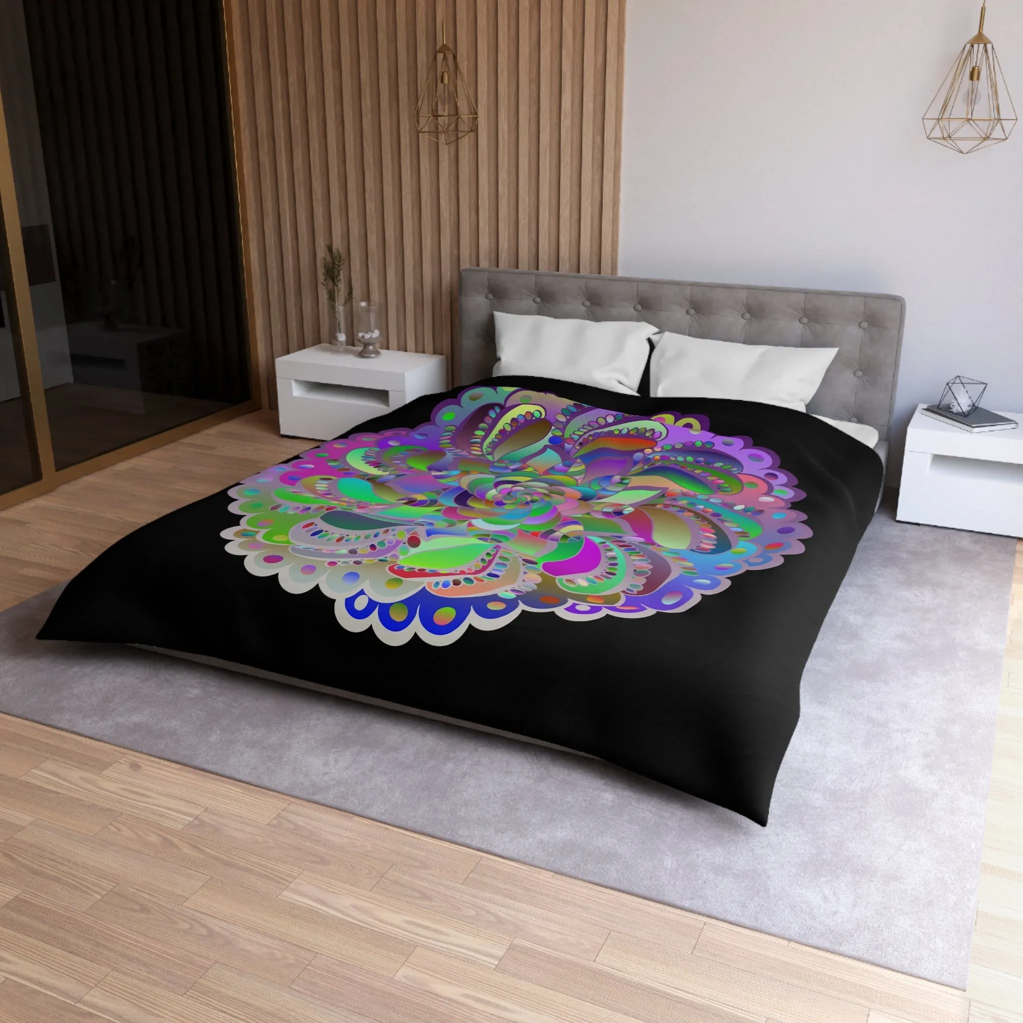 Handmade Mandala Art Microfiber Duvet Cover - Colorful Design