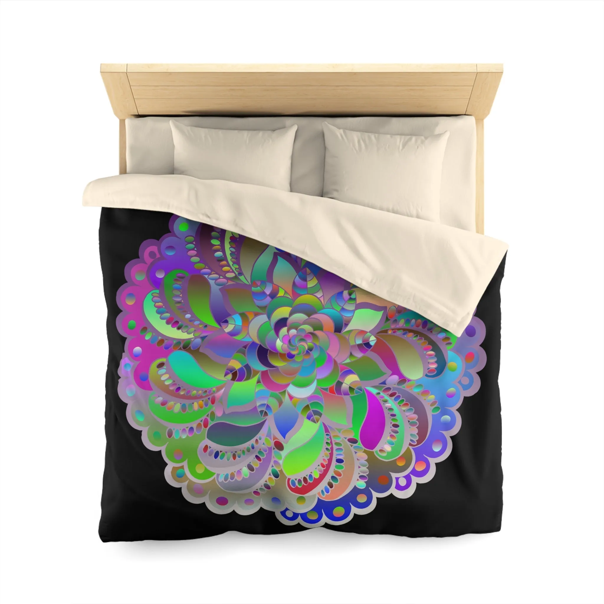 Handmade Mandala Art Microfiber Duvet Cover - Colorful Design