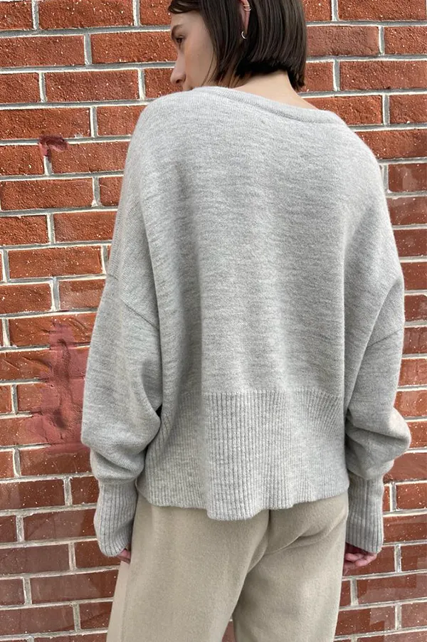 High Waist Crewneck in Carrara