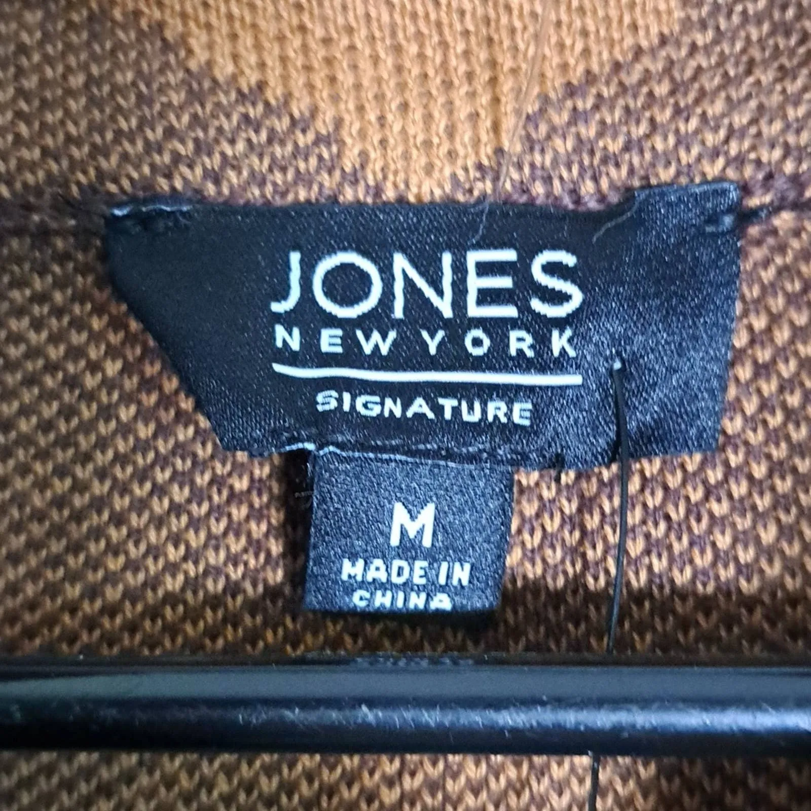 Jones New York Buffalo Check Full Zip Sweater Medium