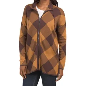 Jones New York Buffalo Check Full Zip Sweater Medium