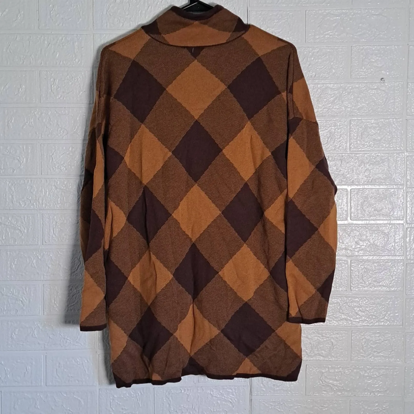 Jones New York Buffalo Check Full Zip Sweater Medium