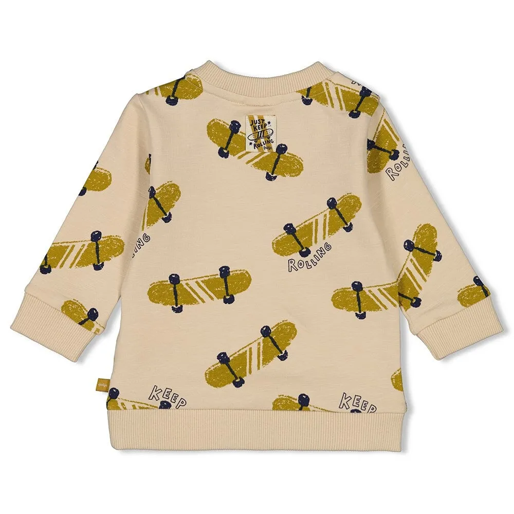 KEEP ROLLING - Peached Inside Slub French Terry Sweat Top