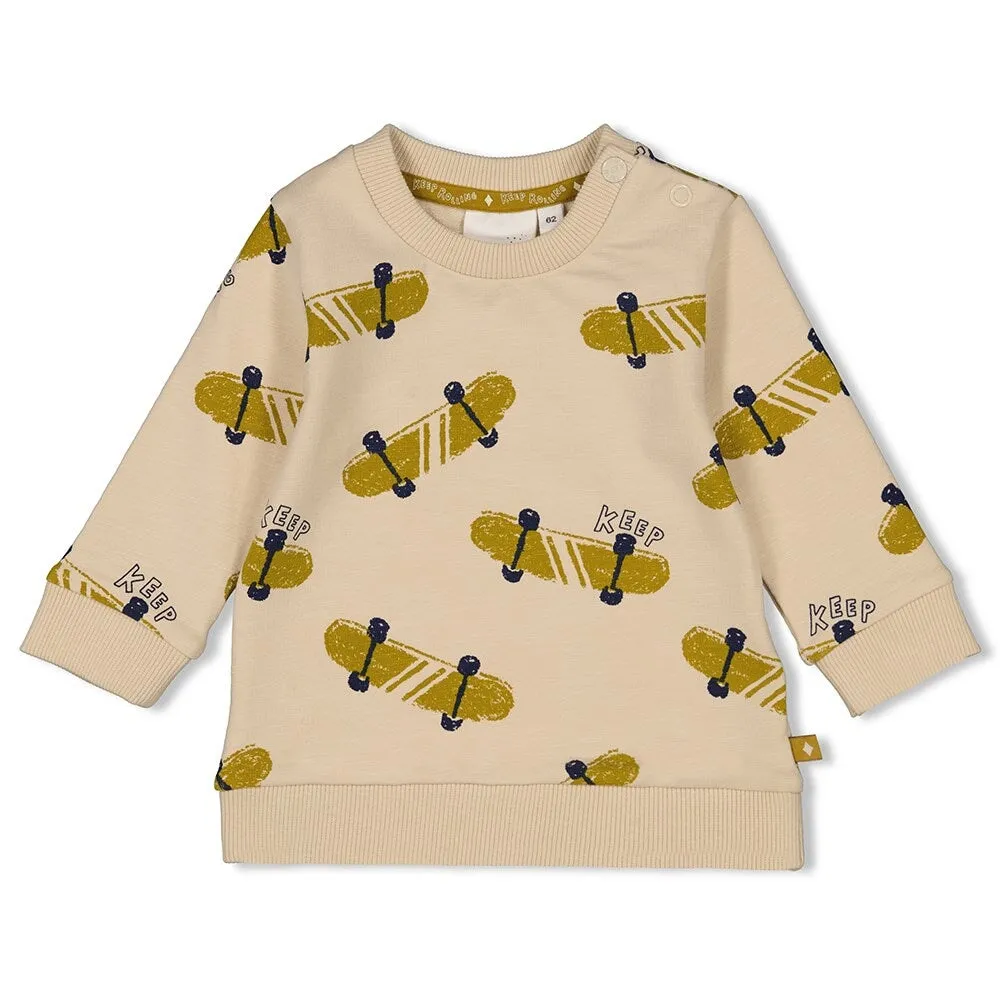 KEEP ROLLING - Peached Inside Slub French Terry Sweat Top