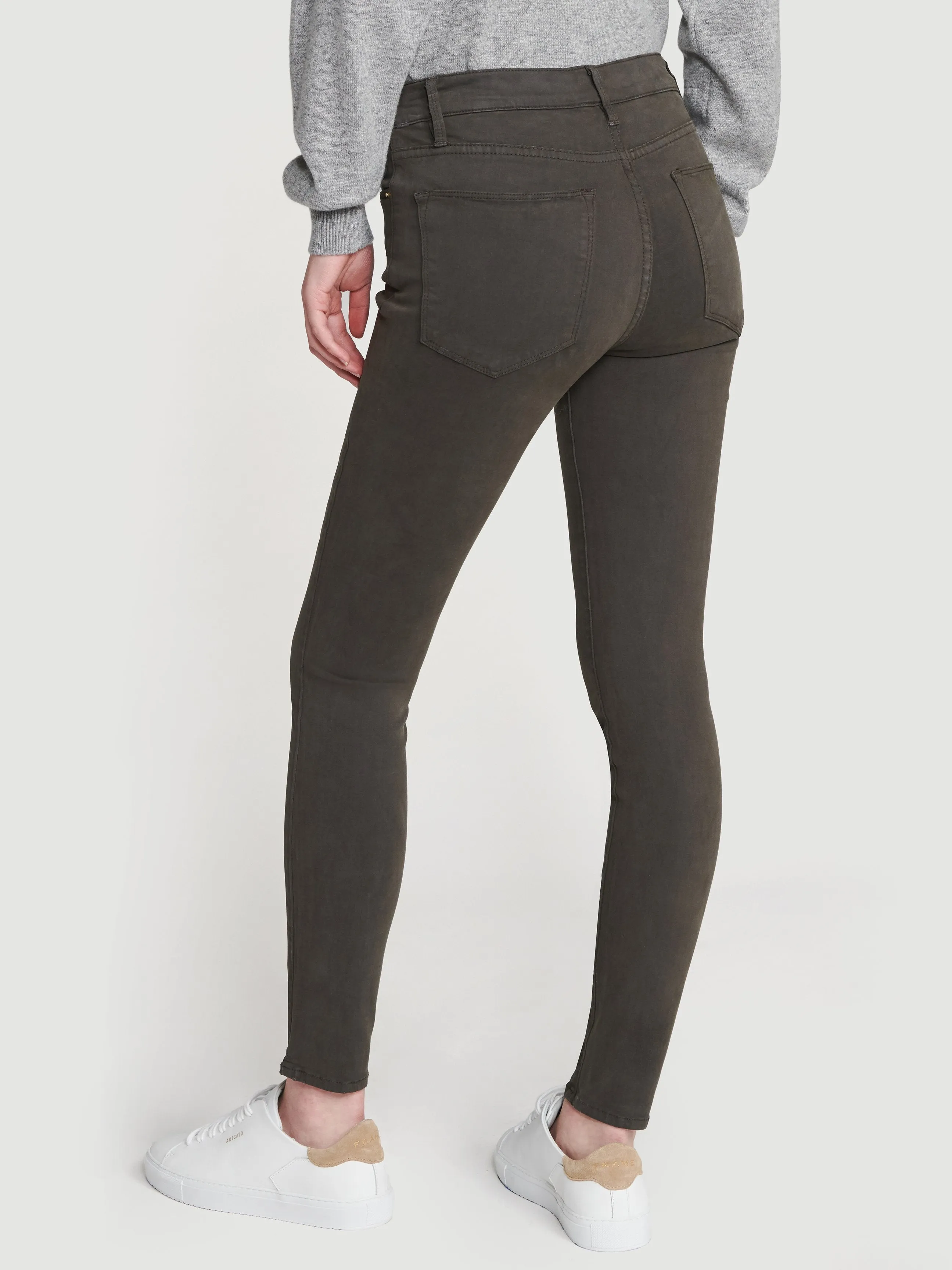 Le High Skinny Sateen -- Deep Moss
