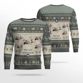MH-60T Jayhawk MH60T_Aircraft Ugly Sweater, Ugly Sweater Christmas Shirt for Men Dad Veteran