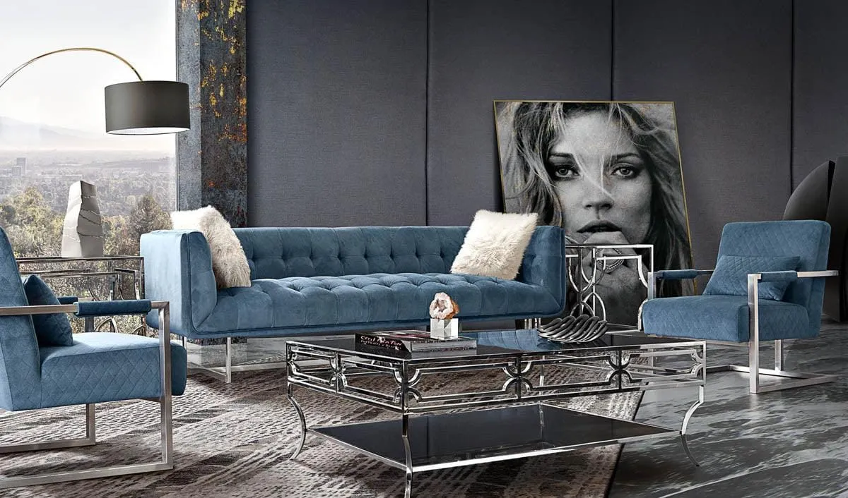 Modern Velvet Sofa 3 Seater