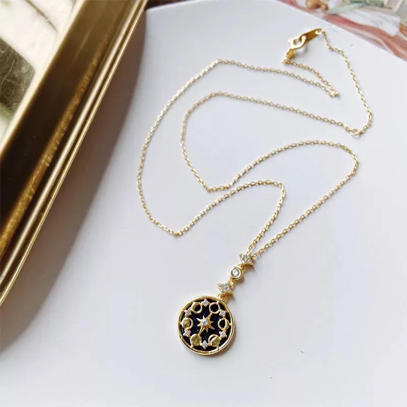 Moon Phase Sandstone Necklace