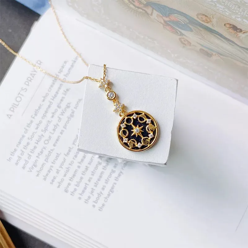 Moon Phase Sandstone Necklace
