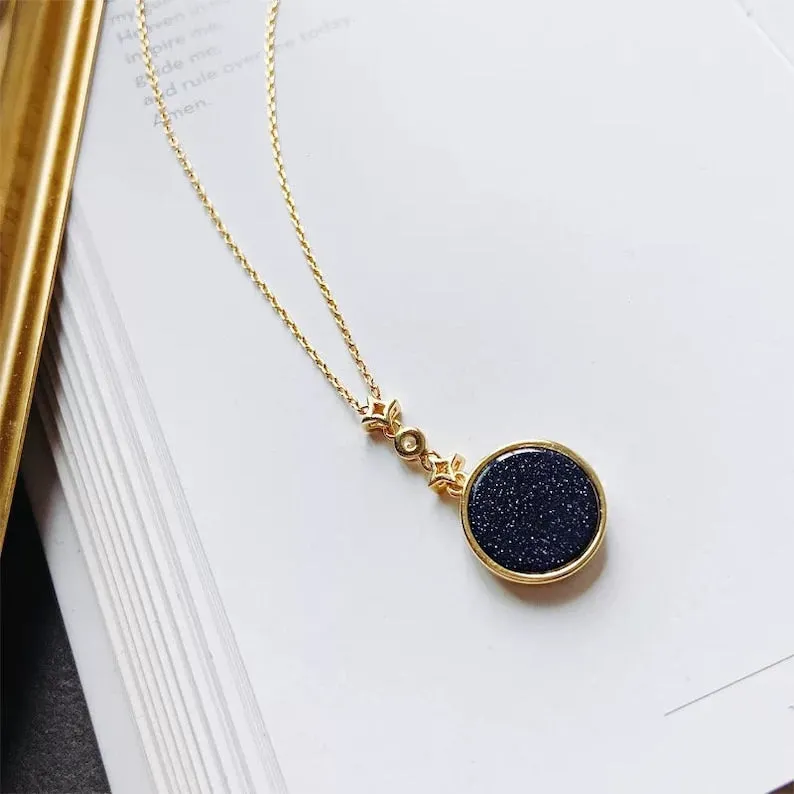 Moon Phase Sandstone Necklace
