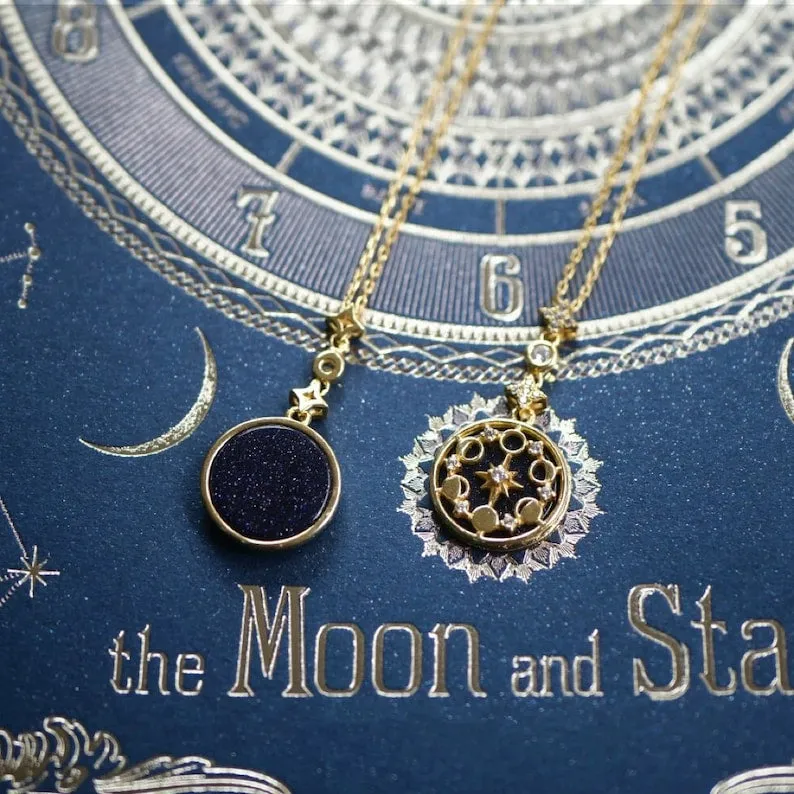 Moon Phase Sandstone Necklace