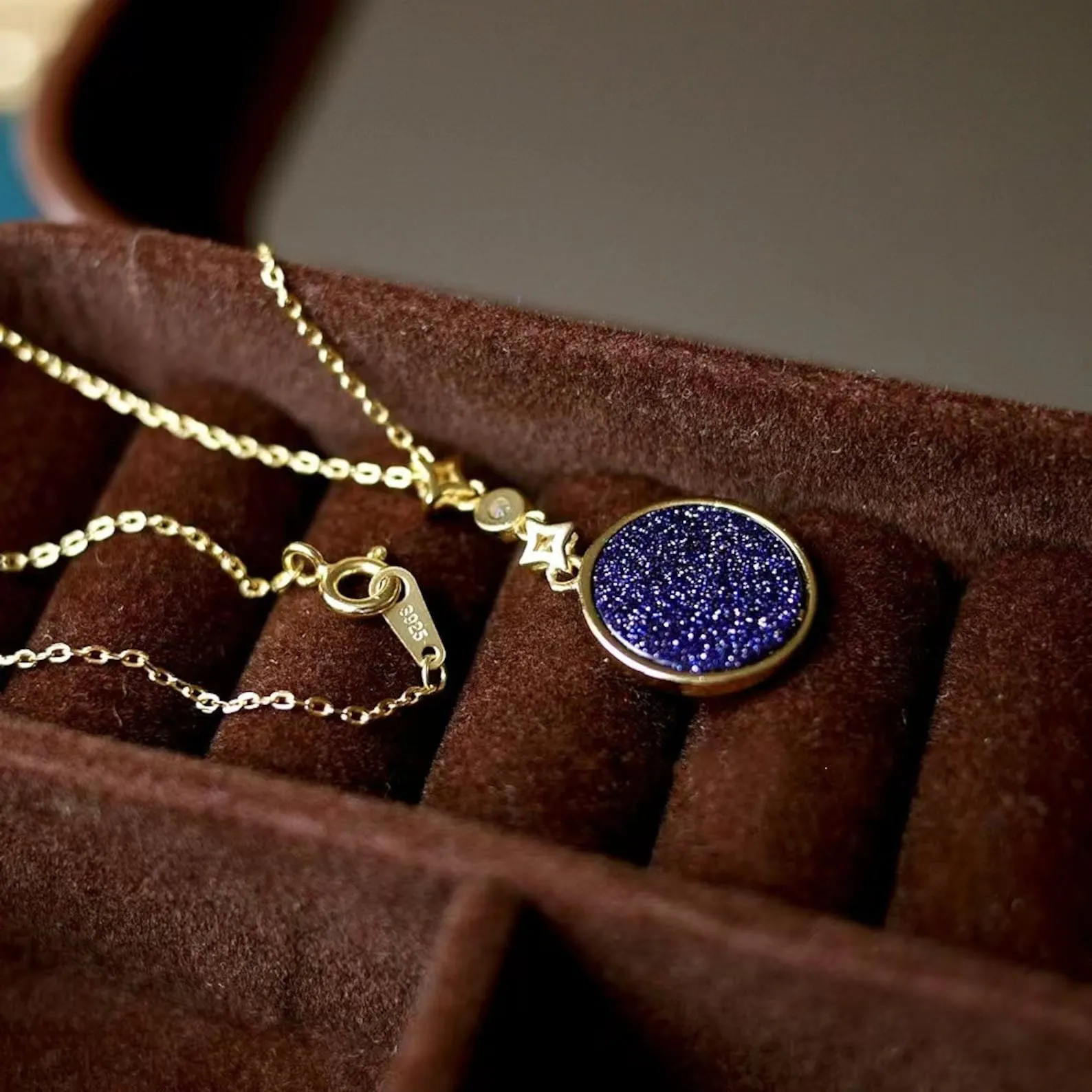 Moon Phase Sandstone Necklace
