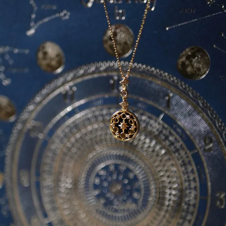 Moon Phase Sandstone Necklace