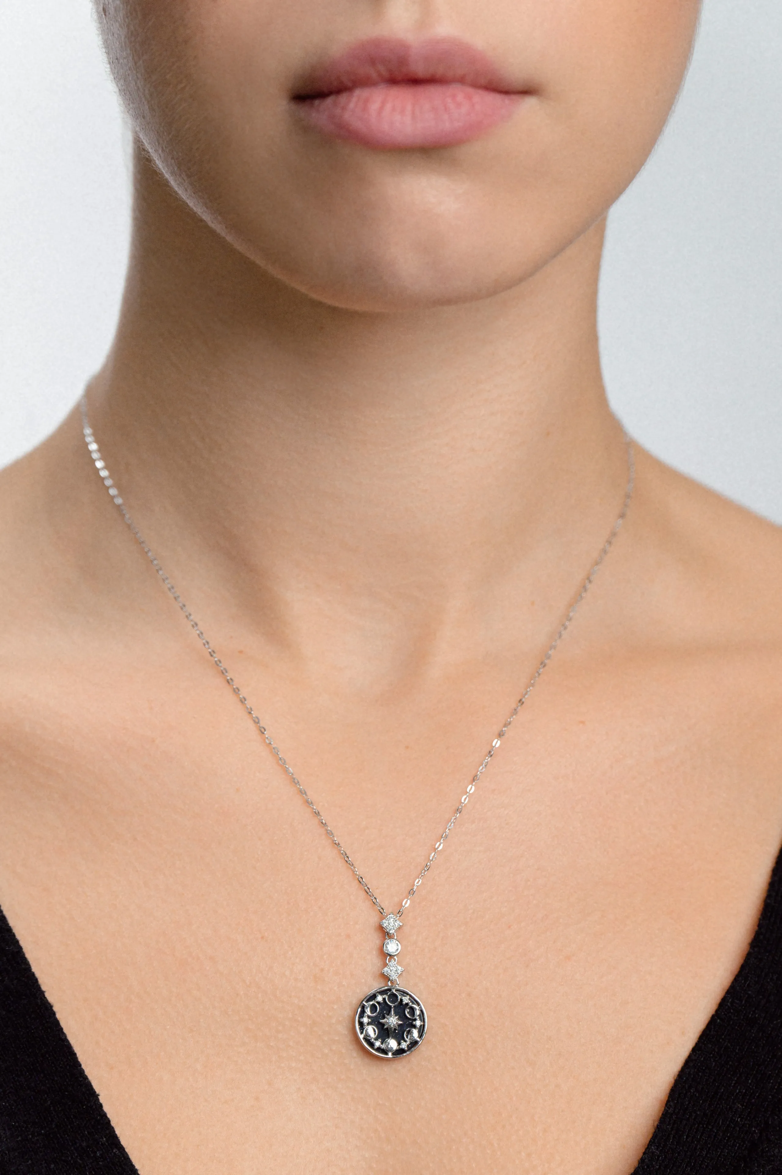 Moon Phase Sandstone Necklace
