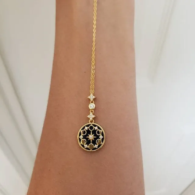 Moon Phase Sandstone Necklace