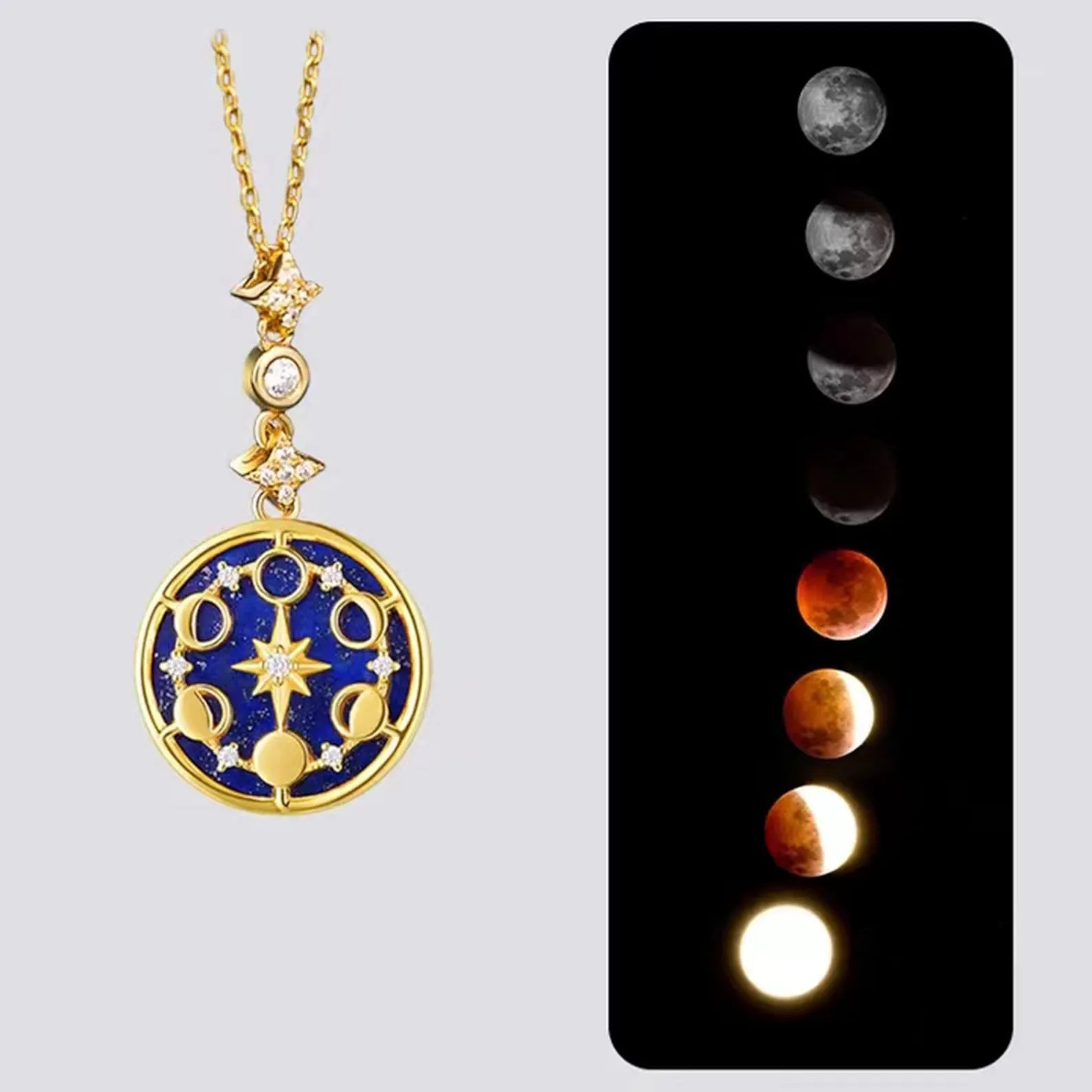 Moon Phase Sandstone Necklace