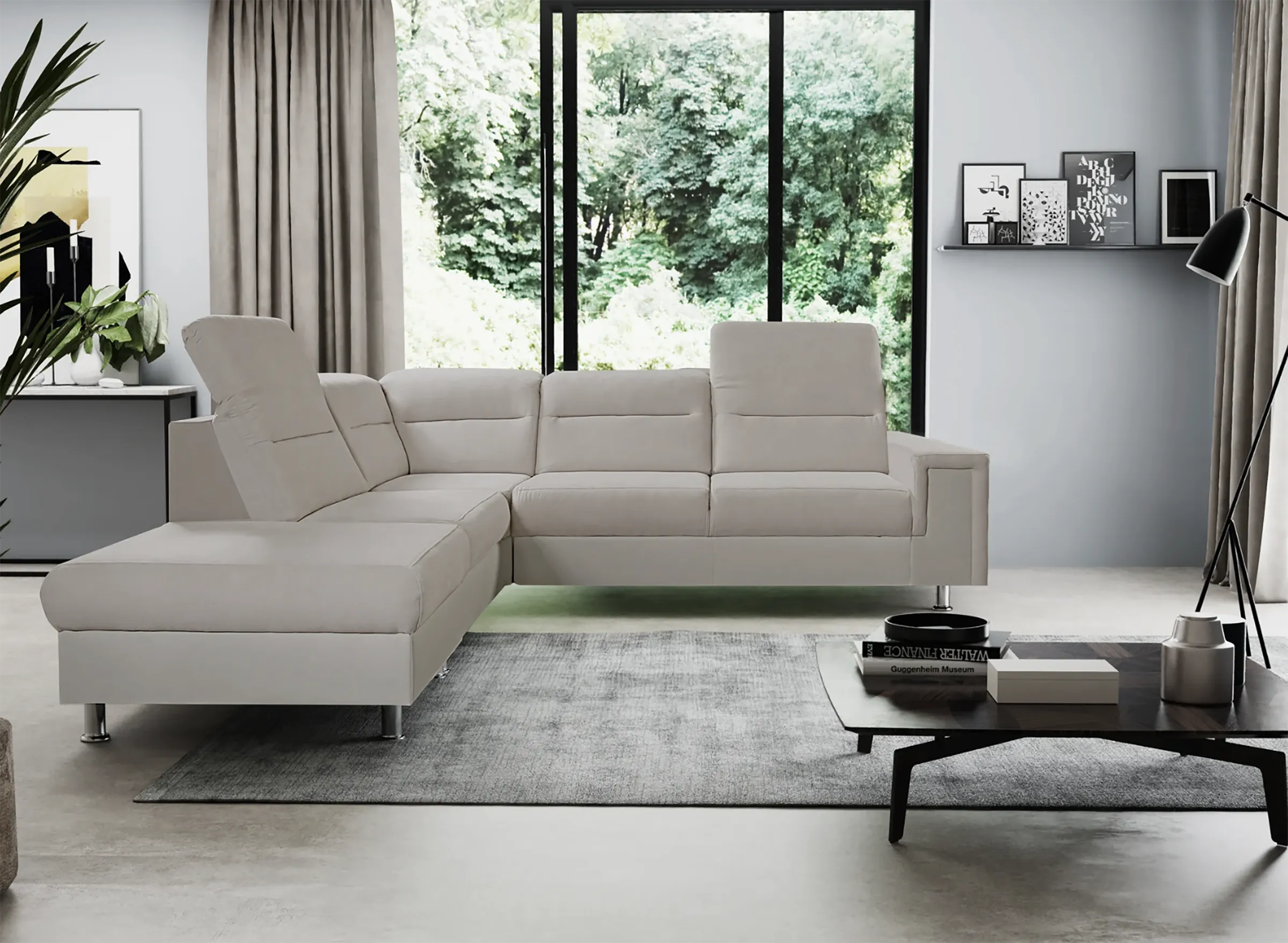 NICOLA L 111" x 93" Wide Sleeper Sectional with Storage