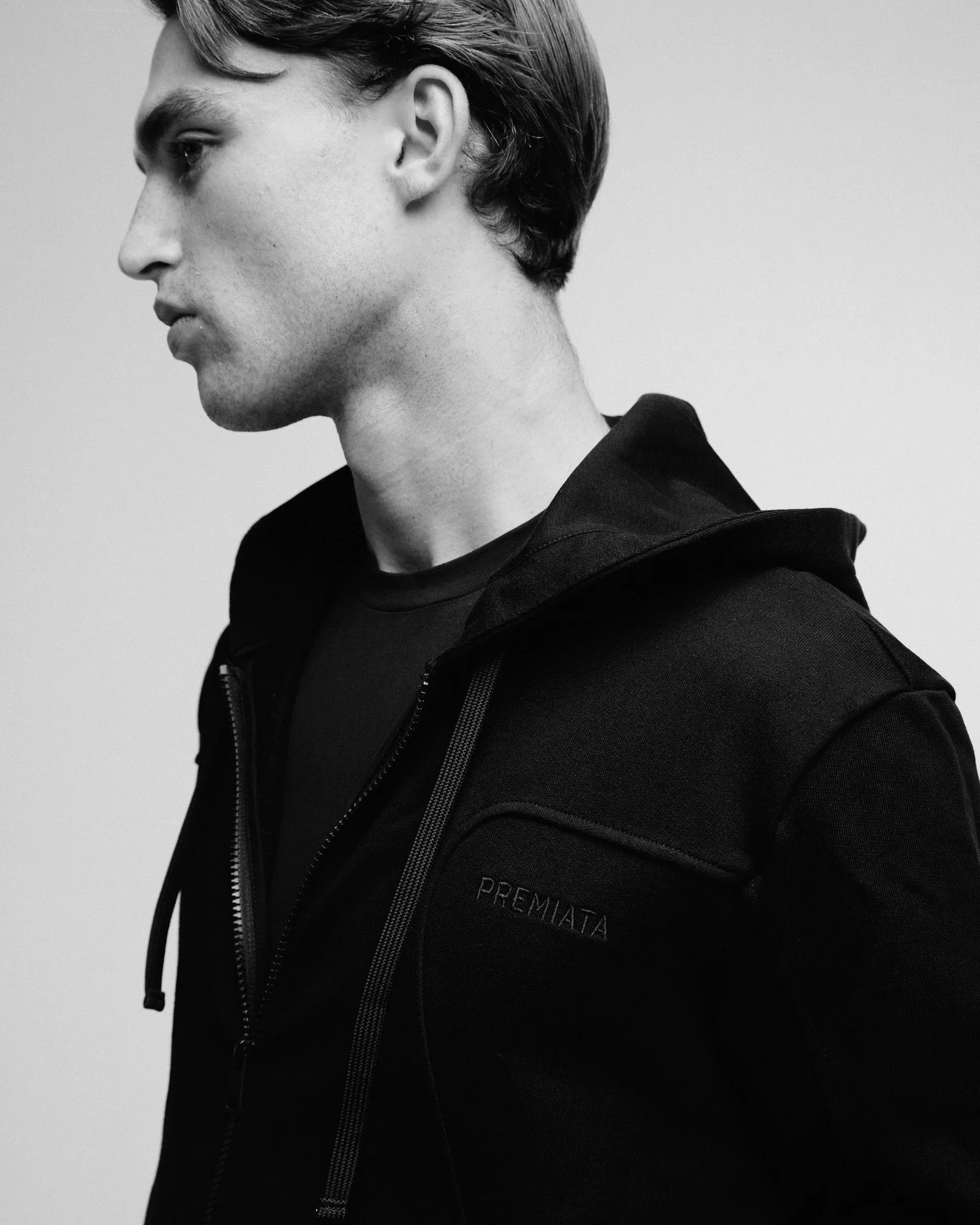 Nylon and Cotton Hoodie PR462100 Black