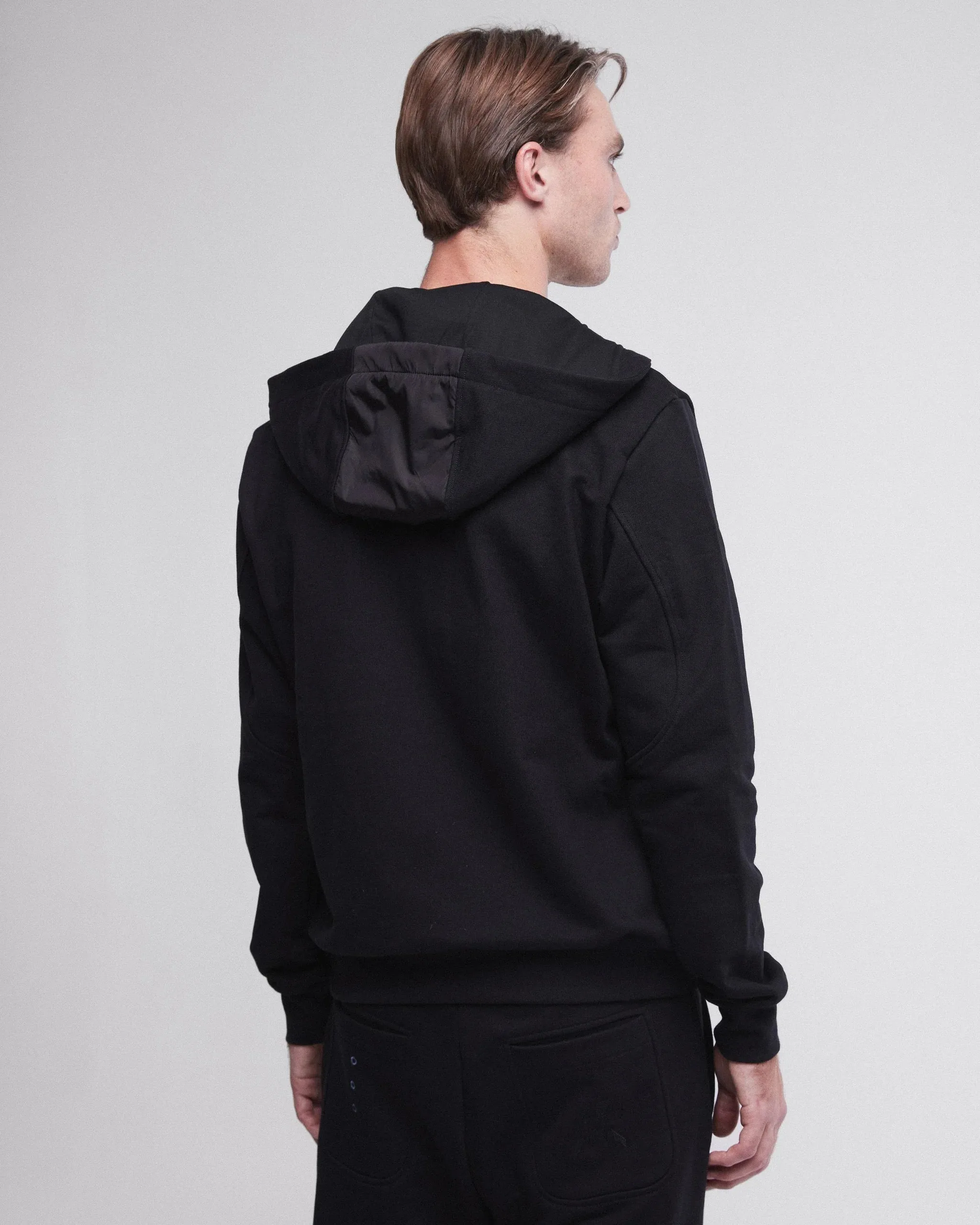Nylon and Cotton Hoodie PR462100 Black