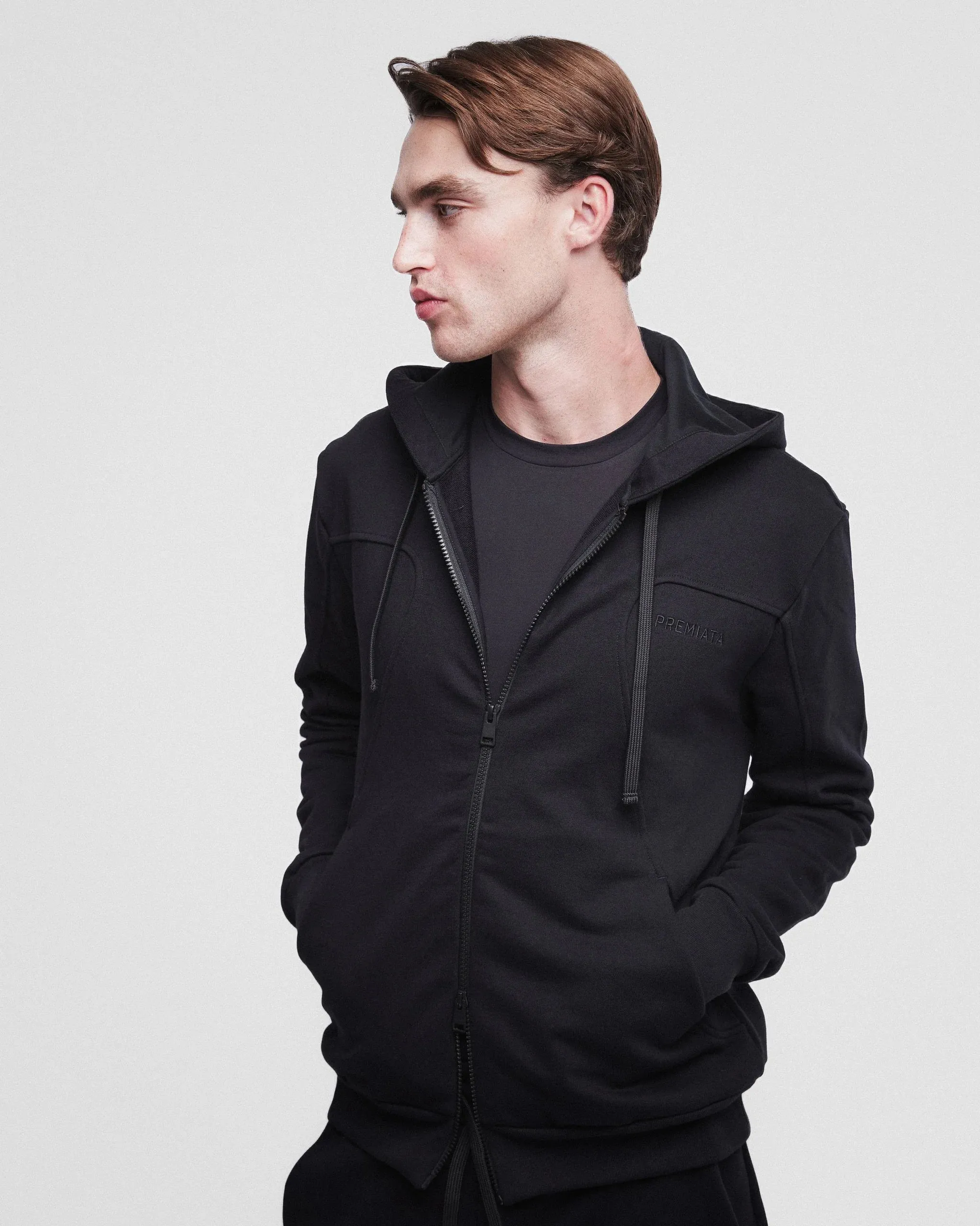 Nylon and Cotton Hoodie PR462100 Black