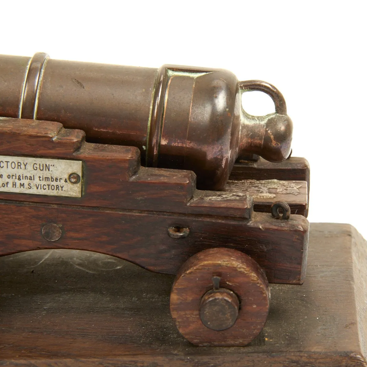 Original British Trafalgar Centennial Model Cannon Constructed from Materials of the HMS Victory
