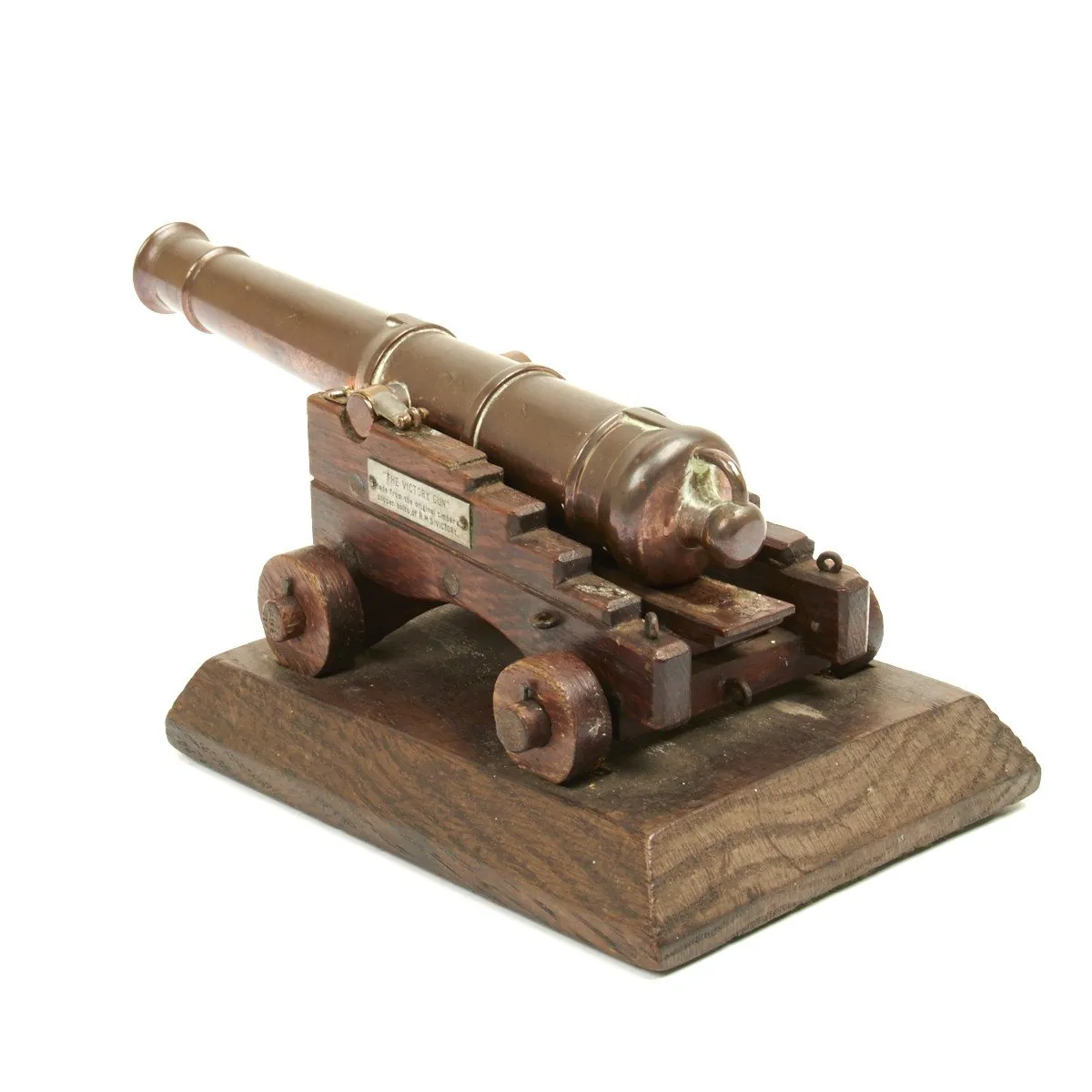 Original British Trafalgar Centennial Model Cannon Constructed from Materials of the HMS Victory