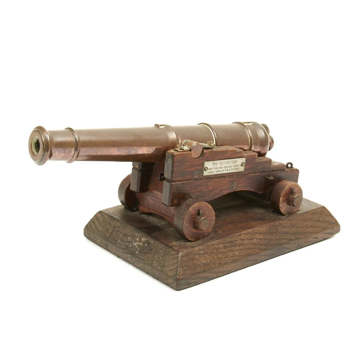 Original British Trafalgar Centennial Model Cannon Constructed from Materials of the HMS Victory