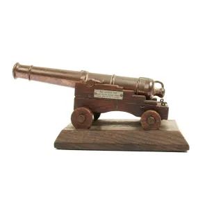 Original British Trafalgar Centennial Model Cannon Constructed from Materials of the HMS Victory