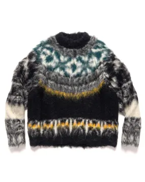 Pattern Knit Sweater Black