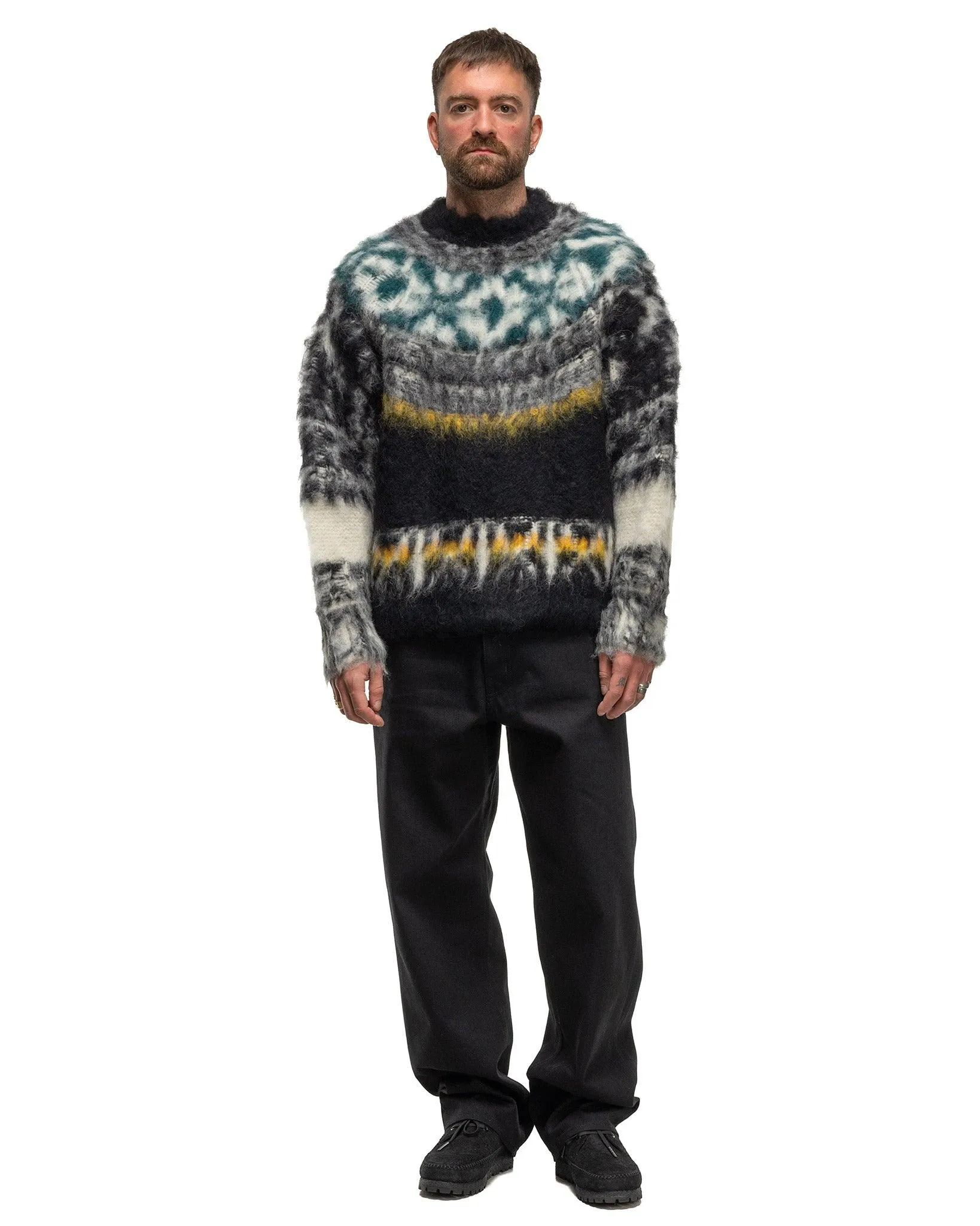 Pattern Knit Sweater Black