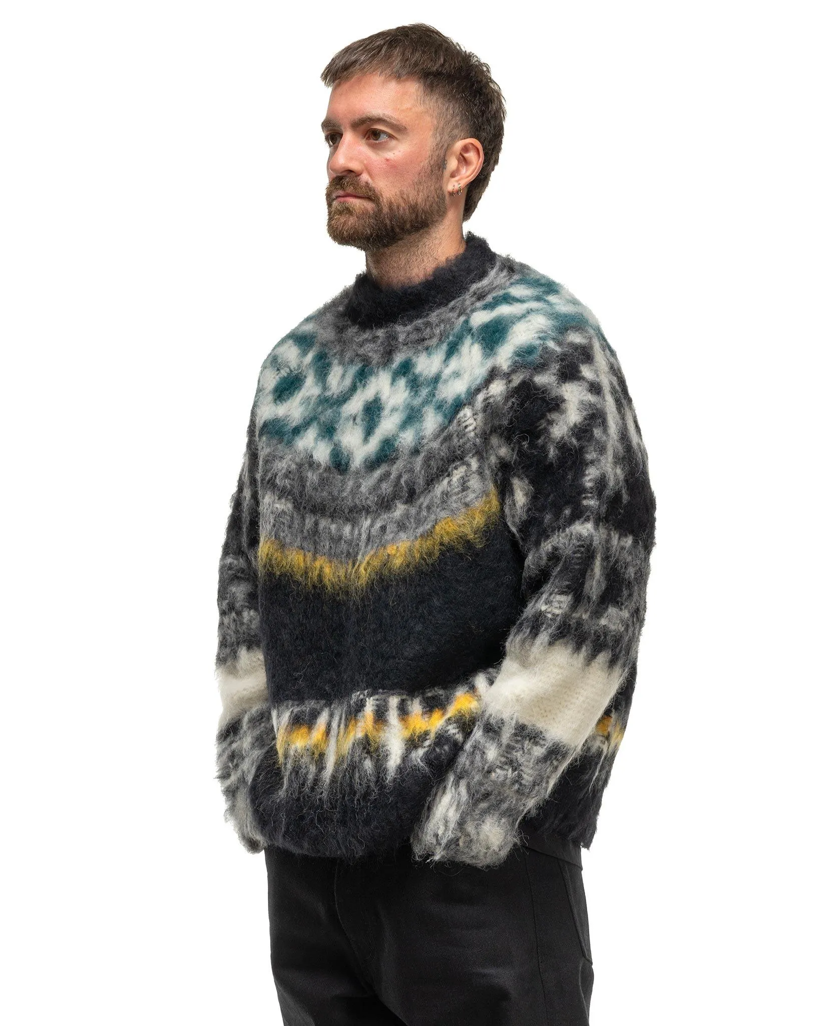 Pattern Knit Sweater Black