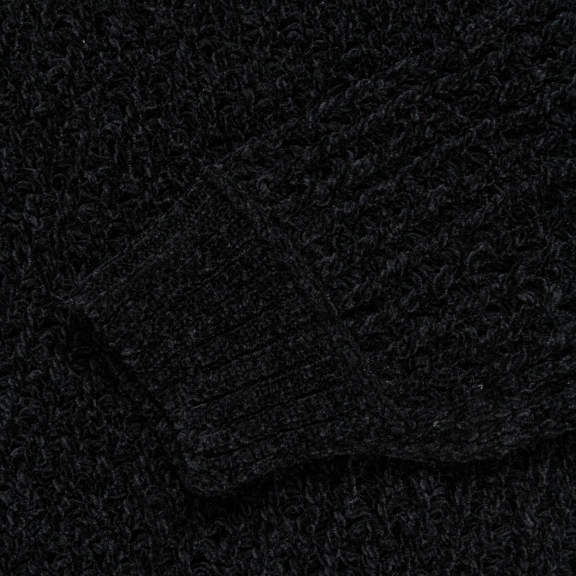 Polyester Mole Yarn Knit Crew - Black