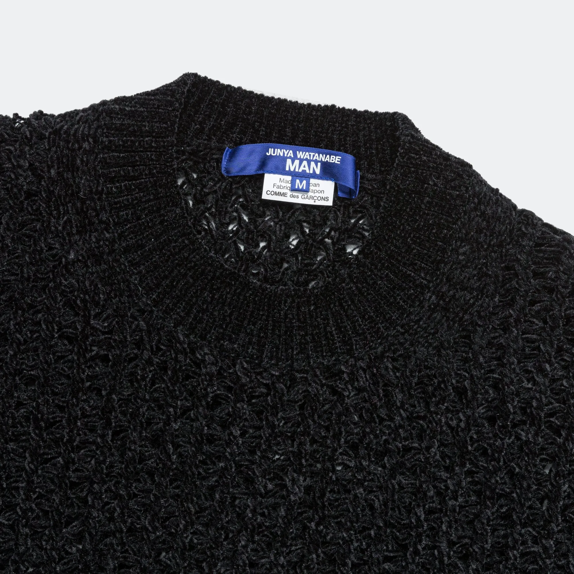 Polyester Mole Yarn Knit Crew - Black