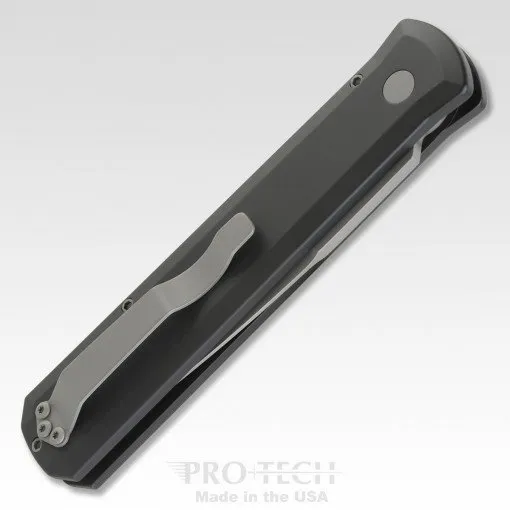 Pro-Tech 920 Godfather Stiletto Folding Knife Black Handle 4in 154cm Steel Blade