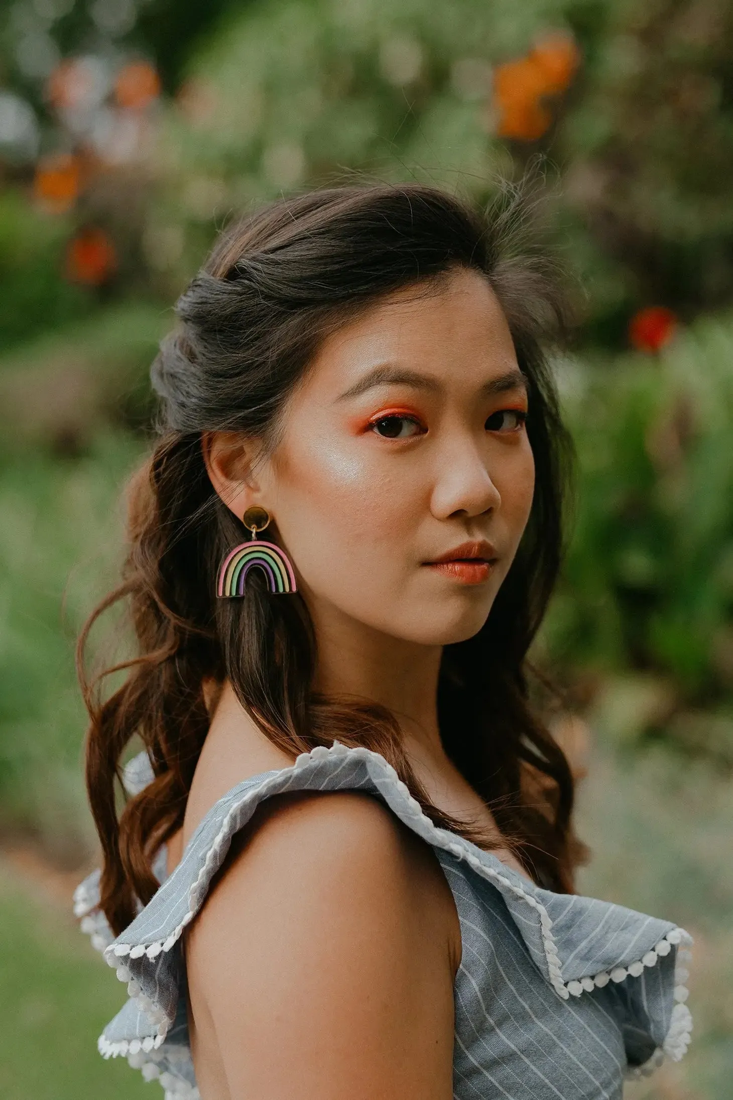 Rainbow Acrylic Dangle Earrings