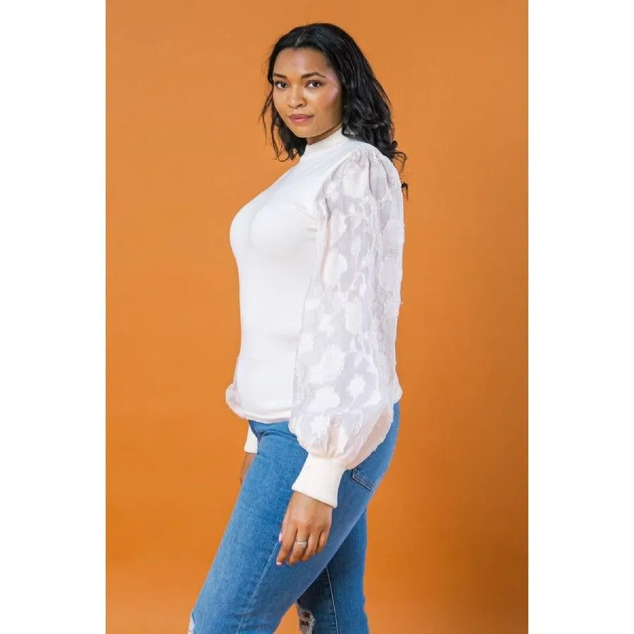 Royal Curves Rose Vanilla Sweater Top