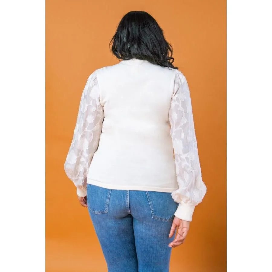Royal Curves Rose Vanilla Sweater Top