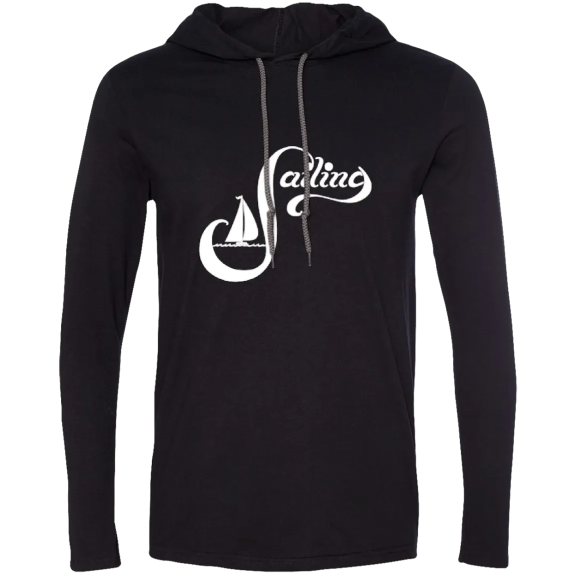 Sailing white on 987 Anvil LS T-Shirt Hoodie