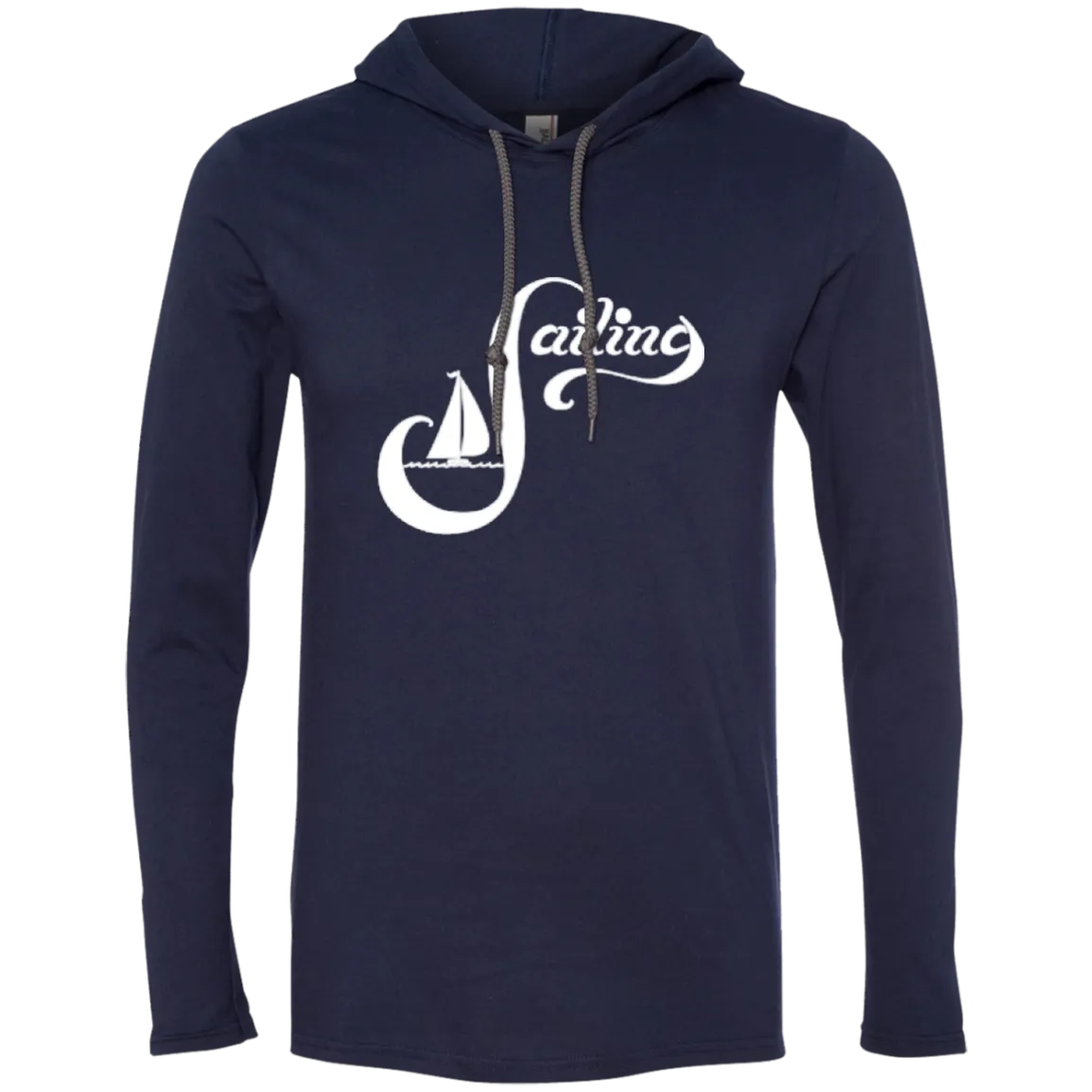 Sailing white on 987 Anvil LS T-Shirt Hoodie