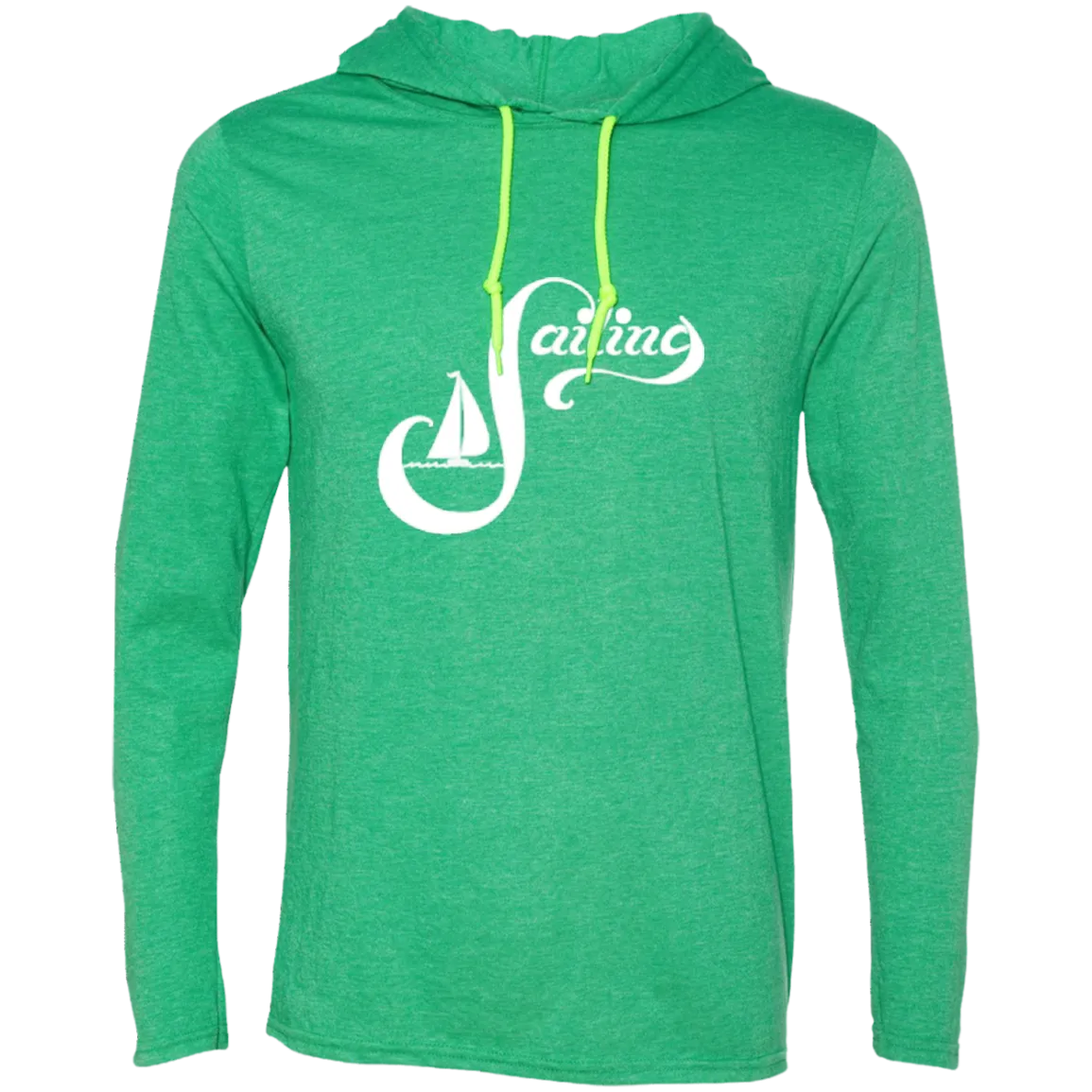 Sailing white on 987 Anvil LS T-Shirt Hoodie