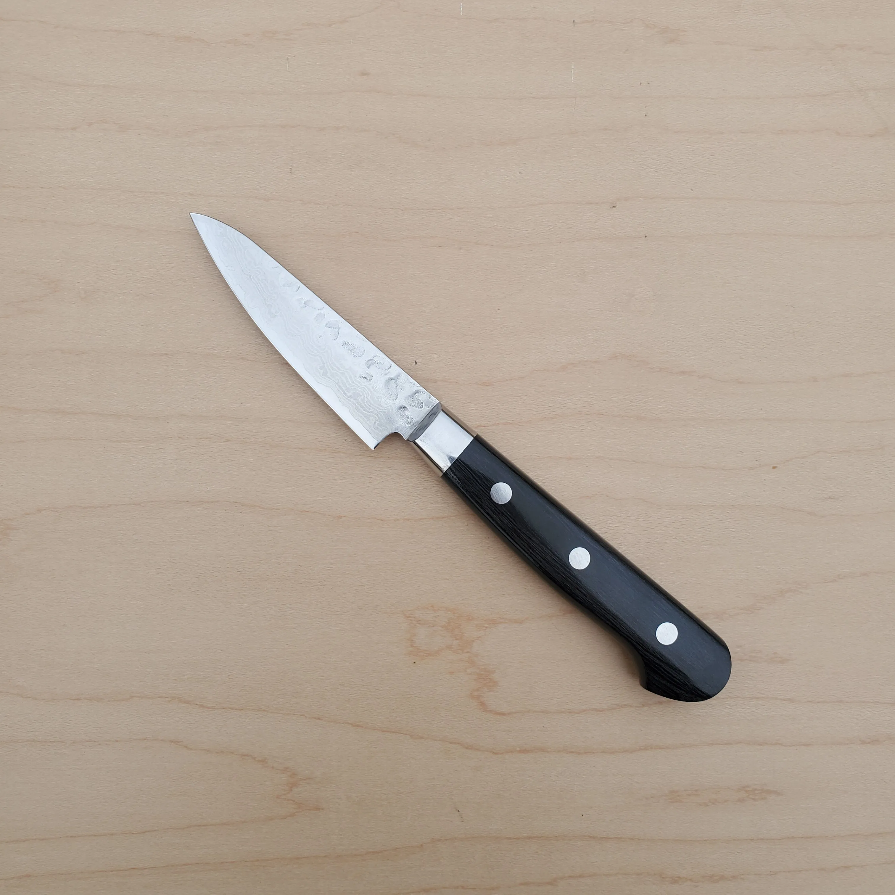 Sakai Kikumori 80mm Petty VG10 Damascus Tsuchime