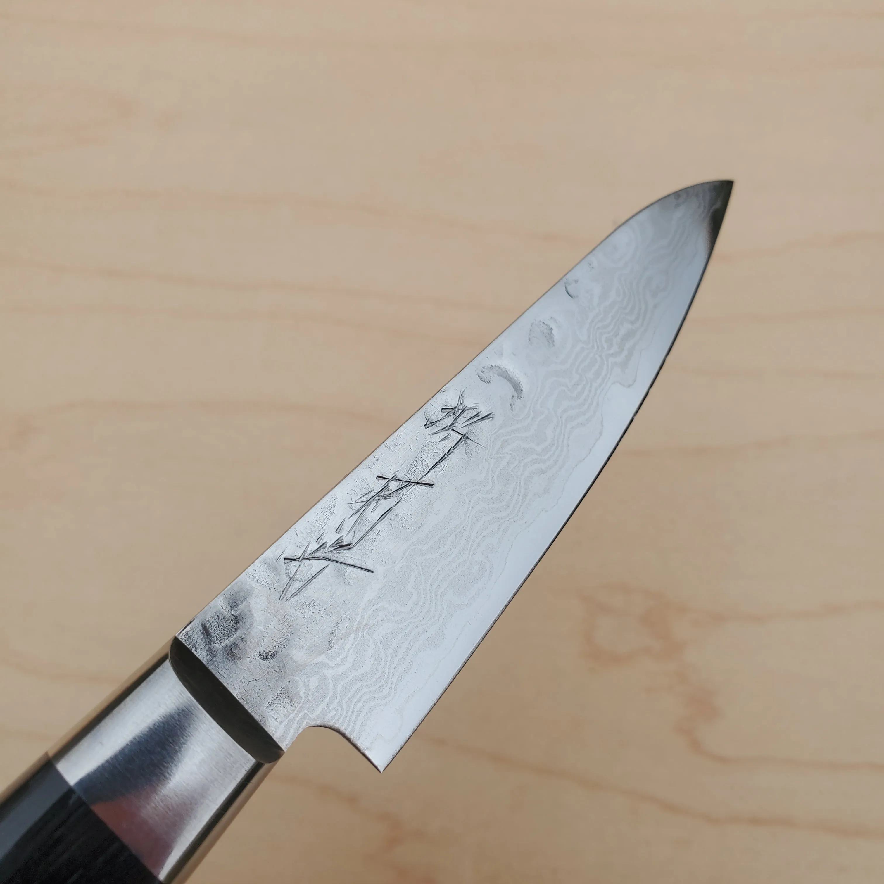 Sakai Kikumori 80mm Petty VG10 Damascus Tsuchime