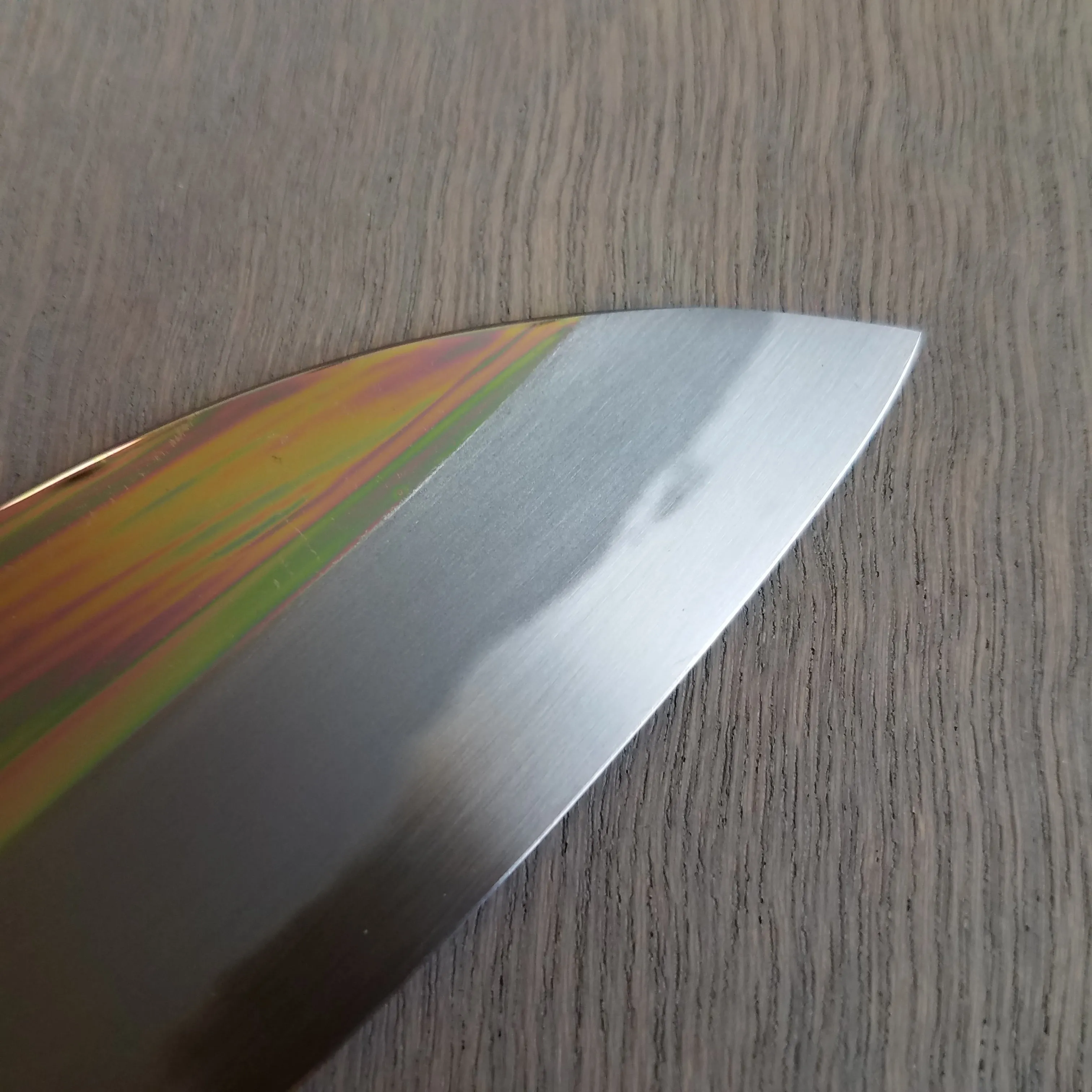 Sakai Kikumori Choyo Santoku 180mm Shirogami - Ebony
