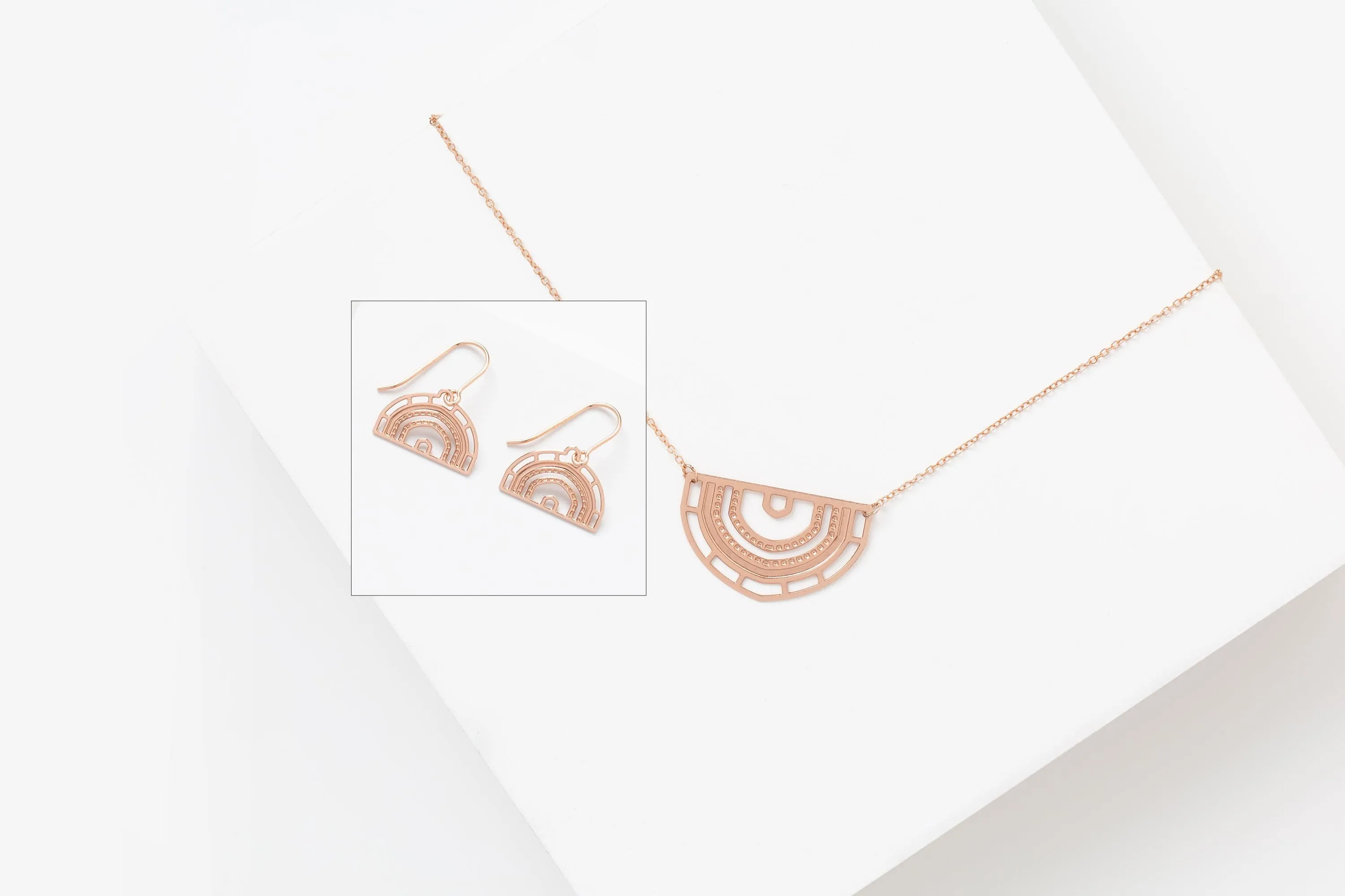 SANTA MARIA Set | arch stainless steel earring and necklace set